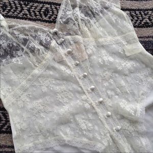 Vintage Lace and Satin Teddy, Sexy Onesie Bodysuit